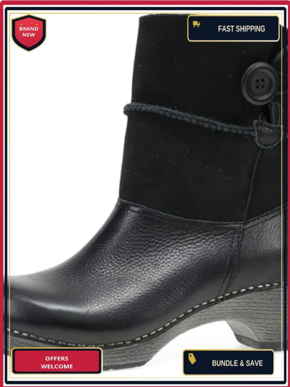 Dansko Lilith Women's Ankle Bootie with Shearling, Leather, Water Resistant